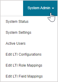For System Admin options, click on the third menu from the left at the top of the Class Homepage.